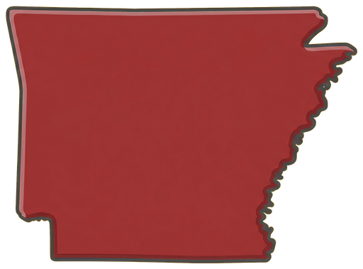 Outline of Arkansas with Northwest Arkansas highlighted
